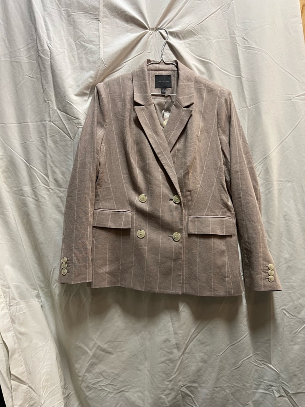 The Limited Dusty Rose Pinstripe Double-Breasted Blazer